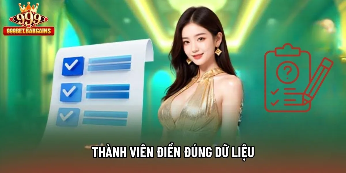 Thành viên điền đúng dữ liệu